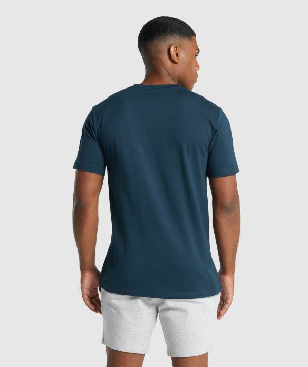 Panske Tricka Gymshark Crest Námornícka Modrá | XA3719405